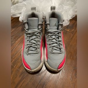 Jordan 12 Retro Wolf Grey and Racer Pink 6.5Y